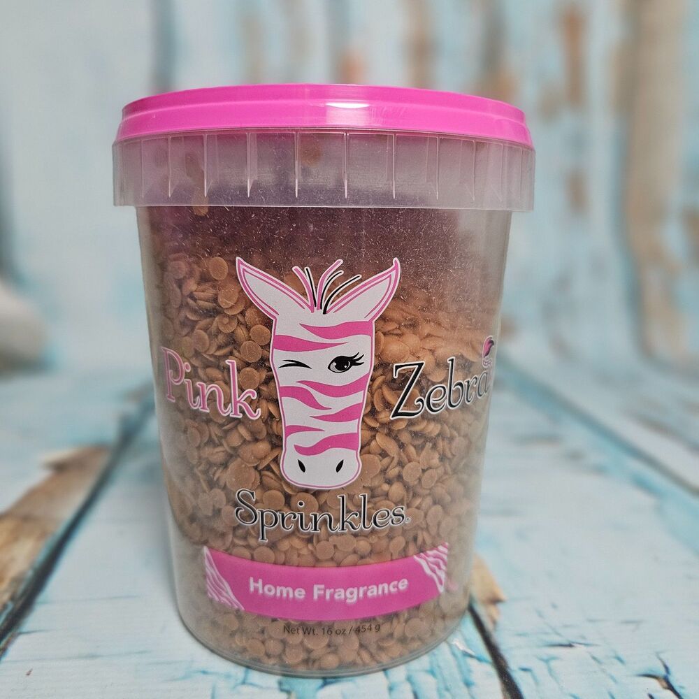 Pink Zebra Sprinkles Aged Leather 16oz Jar Home Fragrance Wax NEW Rich Masculine